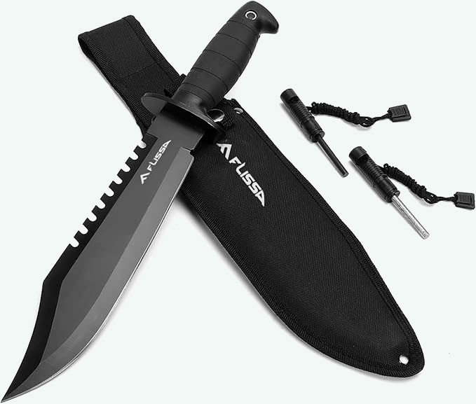 FLISSA Survival Hunting Knife with Sheath